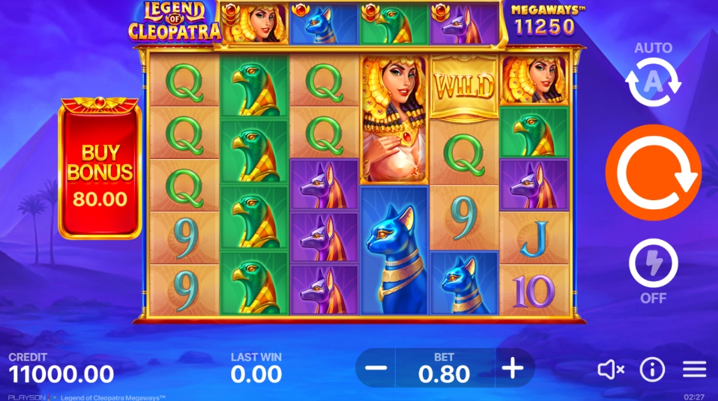 Интерфейс слота Legend of Cleopatra Megaways