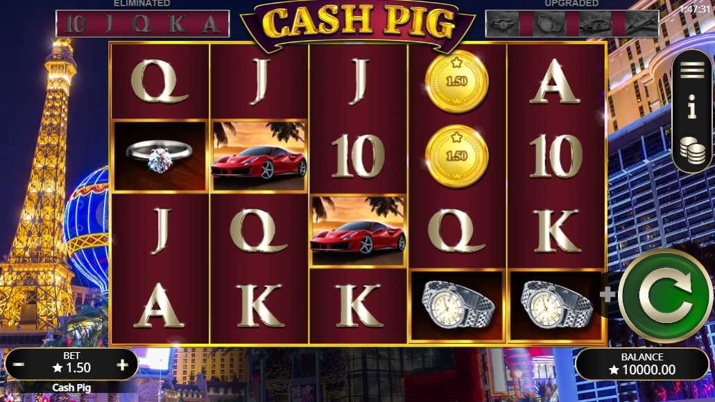 Интерфейс слота Cash Pig