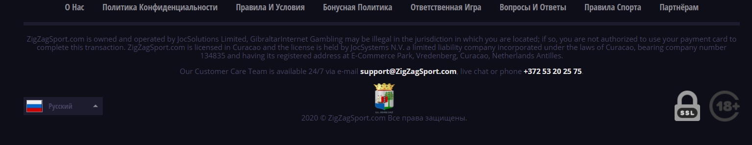 Интерфейс ZigZag Sport