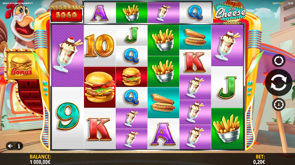 Интерфейс слота Royale with Cheese Megaways