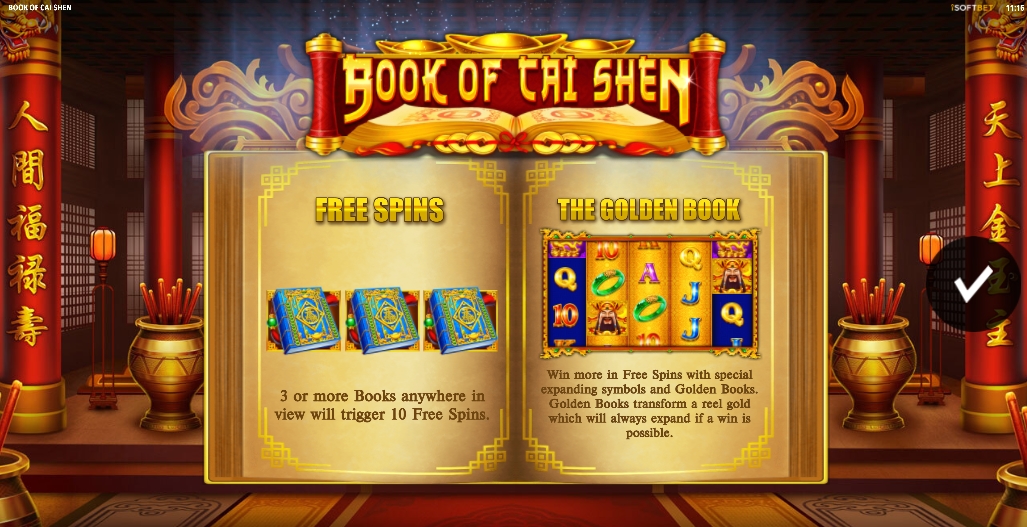 Интерфейс слота Book of Cai Shen
