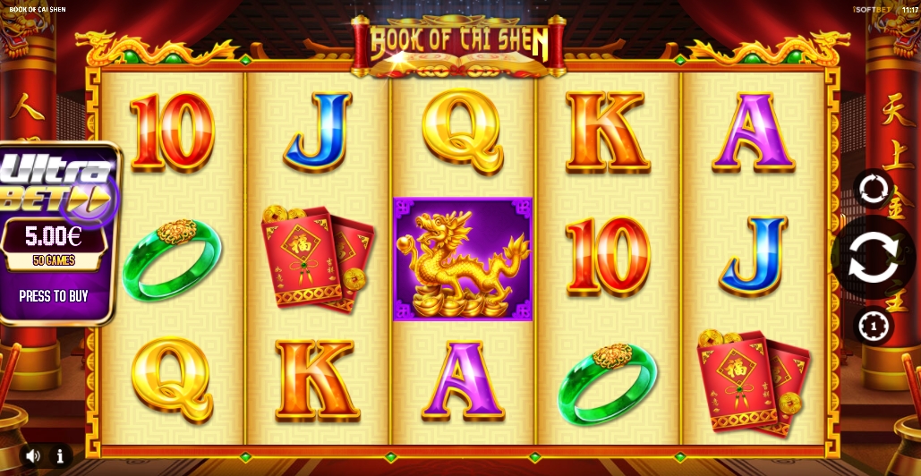 Интерфейс слота Book of Cai Shen