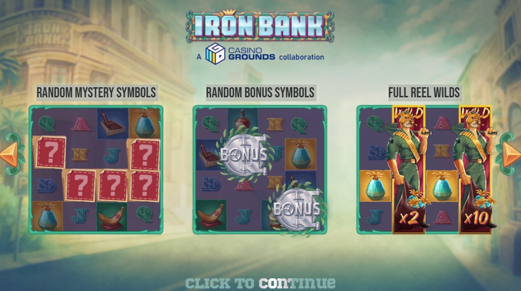 Интерфейс слота Iron Bank