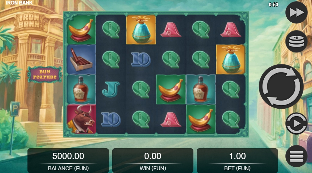 Интерфейс слота Iron Bank