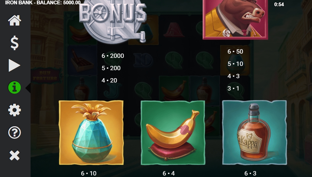 Выигрышные комбинации в слоте Iron Bank