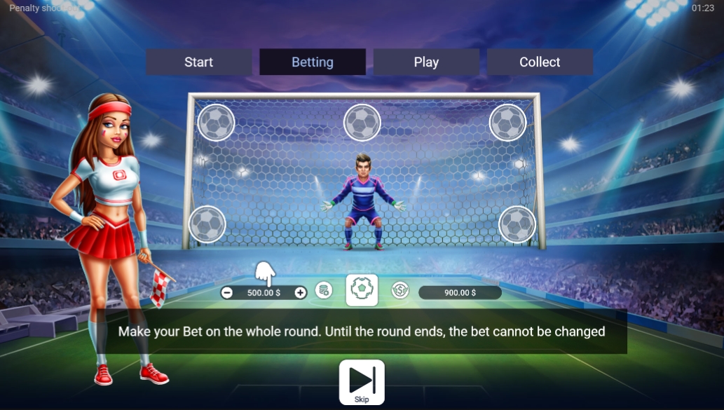 Интерфейс слота Penalty Shoot Out