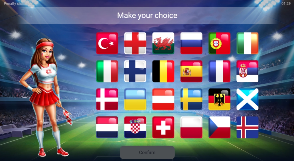 Интерфейс слота Penalty Shoot Out