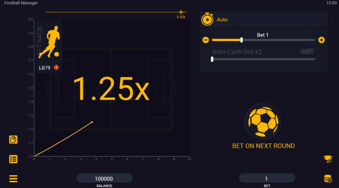 Интерфейс слота Football Manager
