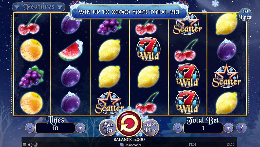 Интерфейс слота Fruits On Ice