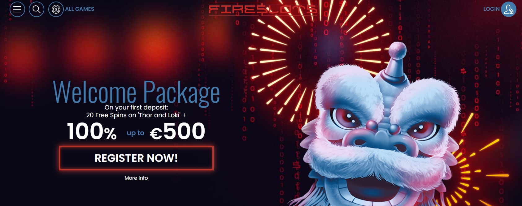 Интерфейс казино FireSlots