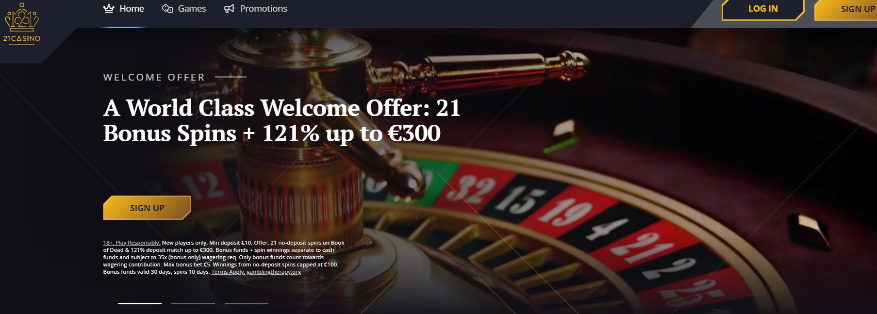 Интерфейс казино 21 Casino