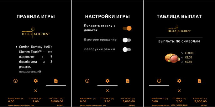 Настройки и правила слота