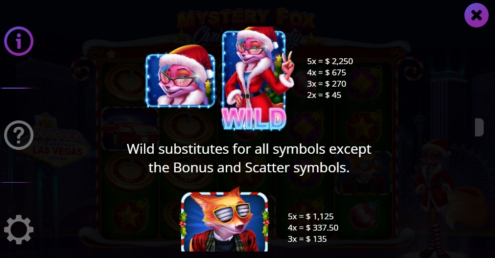 Выигрышные комбинации в слоте Mystery Fox XMAS Party
