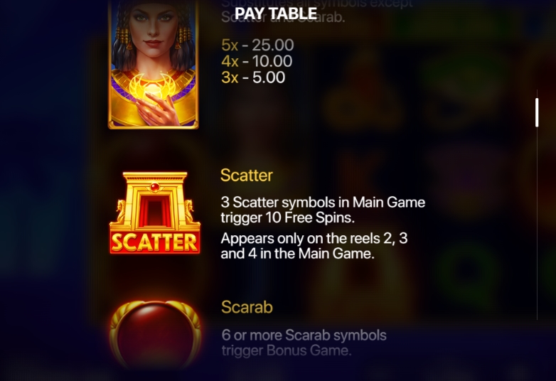 Специальные символы в слоте Spirit of Egypt: Hold and Win