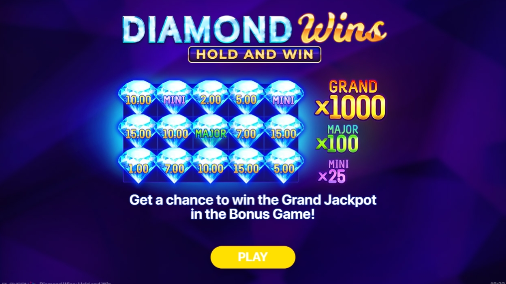 Интерфейс слота Diamond Wins: Hold and Win