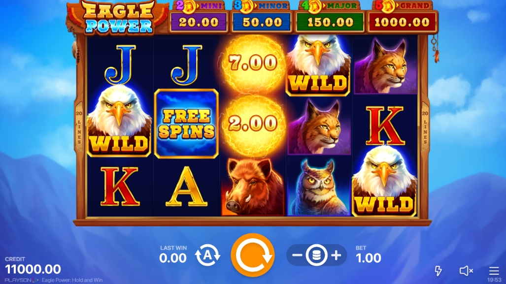 Интерфейс Eagle Power: Hold and Win