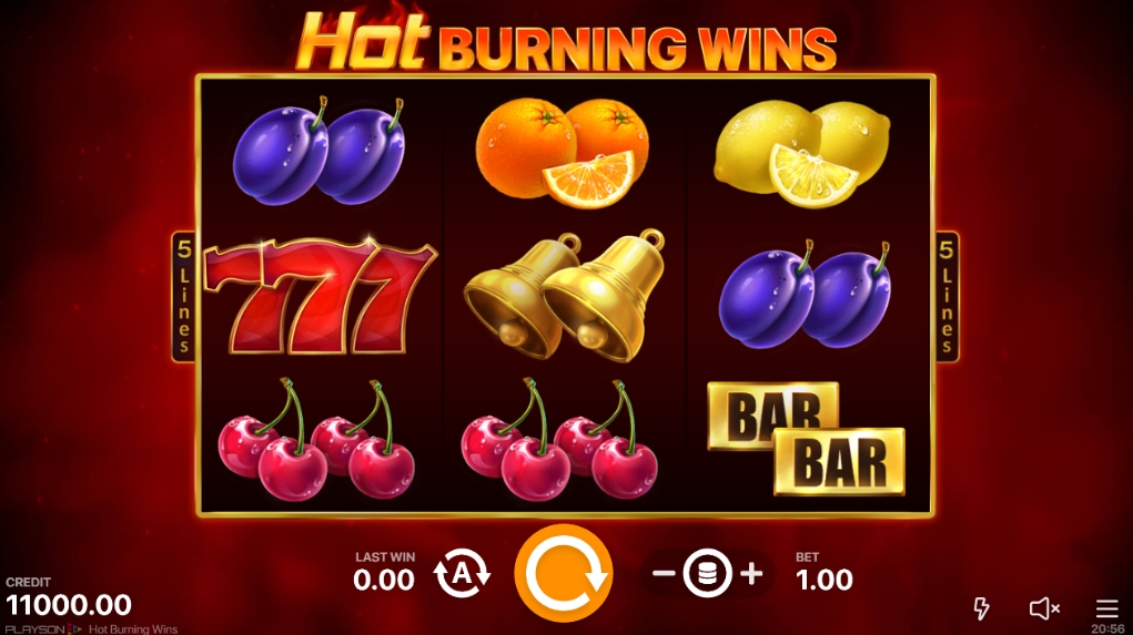 Интерфейс слота Hot Burning Wins