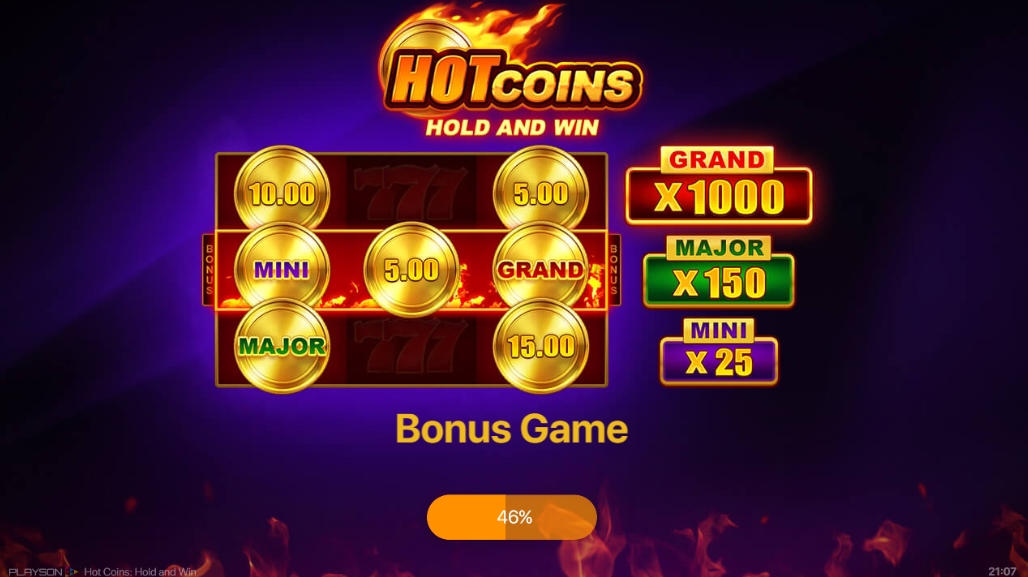 Интерфейс слота Hot Coins: Hold and Win