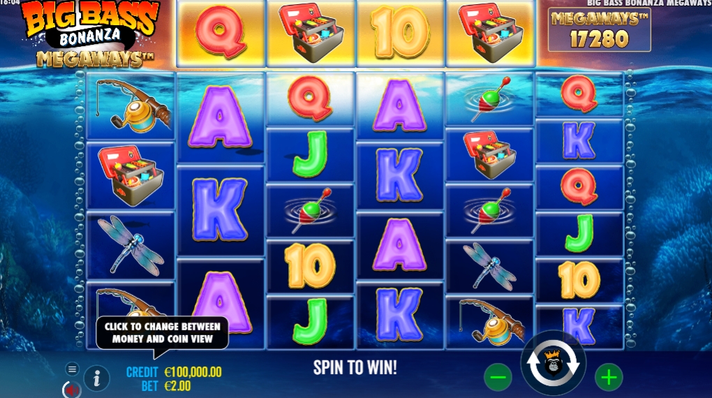 Интерфейс слота Big Bass Bonanza Megaways