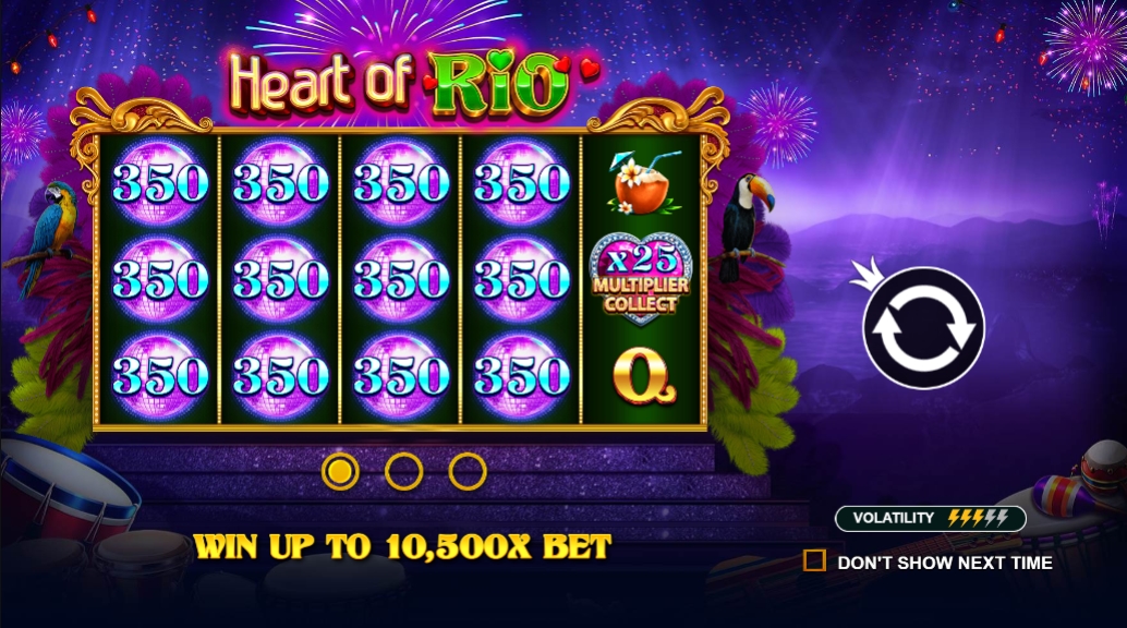 Интерфейс слота Heart of Rio