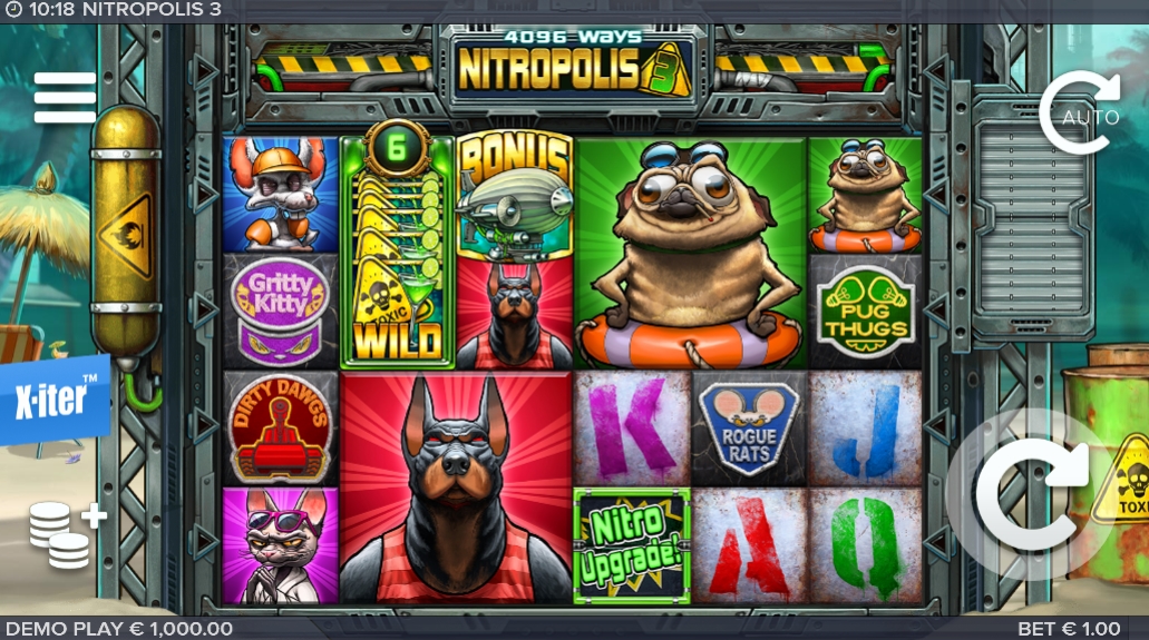 Интерфейс слота Nitropolis 3