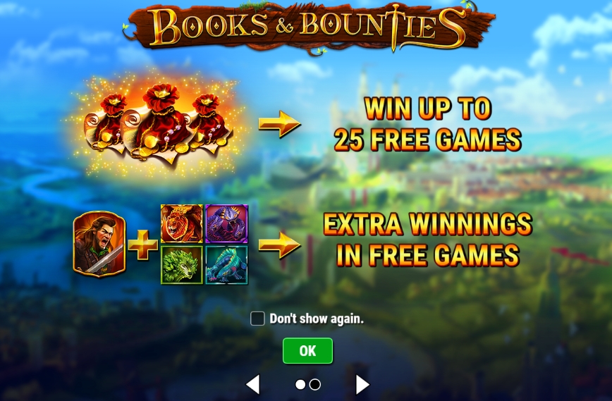 Интерфейс слота Books and Bounties