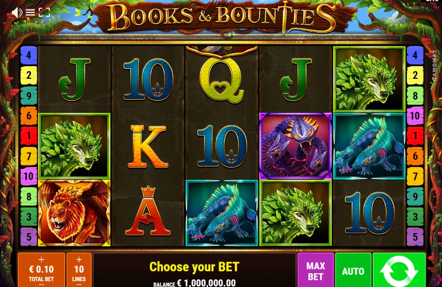 Интерфейс слота Books and Bounties