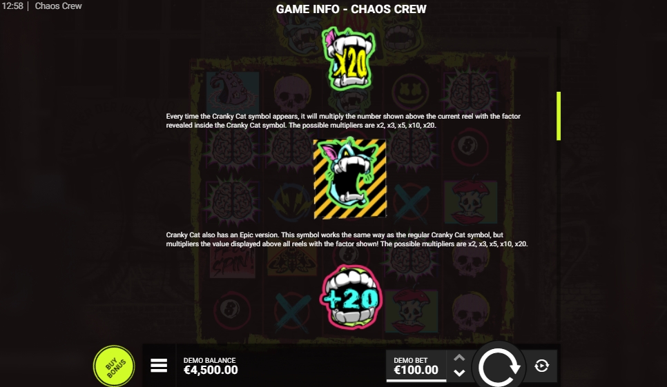 Специальные символы в слоте Chaos Crew