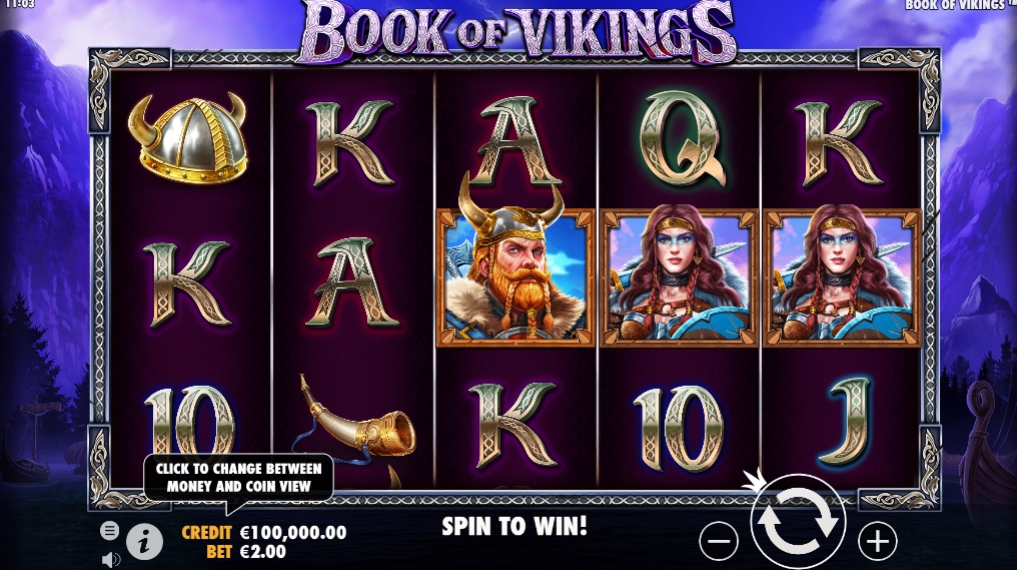 Интерфейс слота Book of Vikings