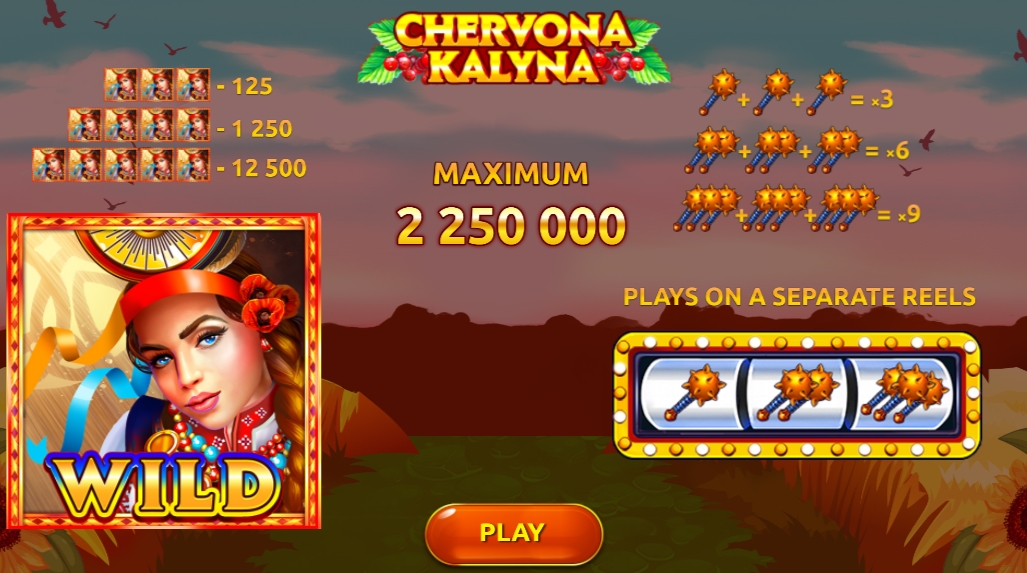Интерфейс слота Chervona Kalyna