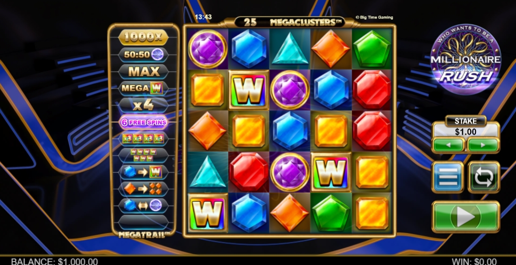 Интерфейс слота Millionaire Rush