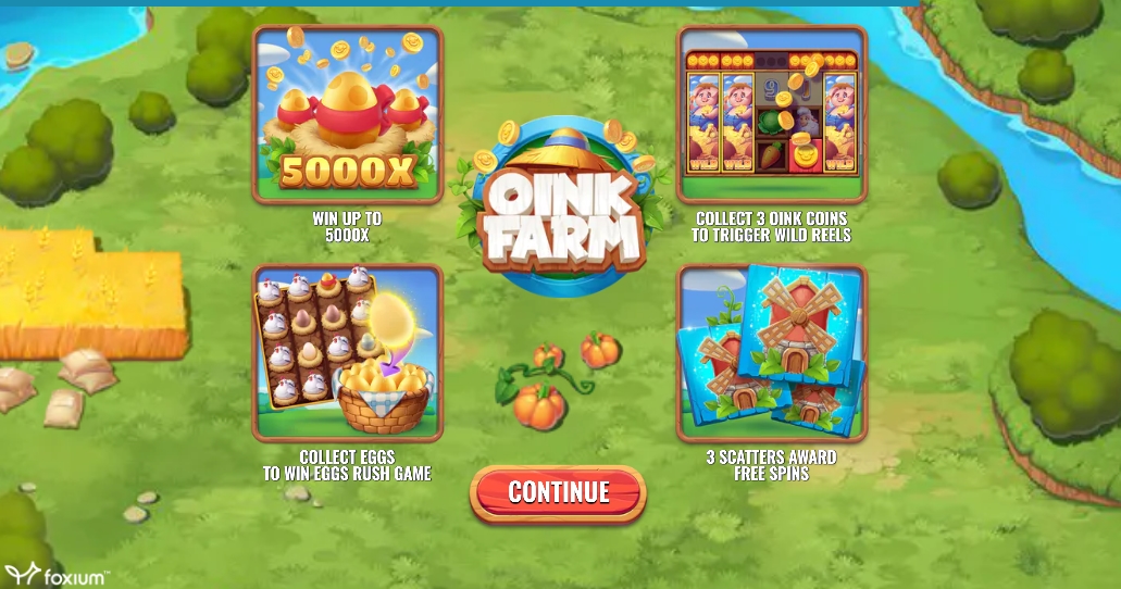 Интерфейс слота Oink Farm