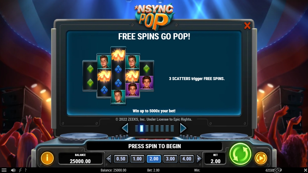 Фриспины в слоте N’SYNC Pop