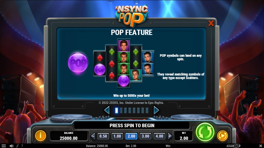Специальные символы в слоте N’SYNC Pop