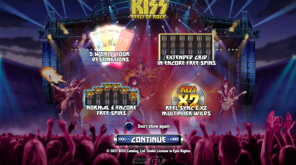 Интерфейс слота KISS Reels of Rock