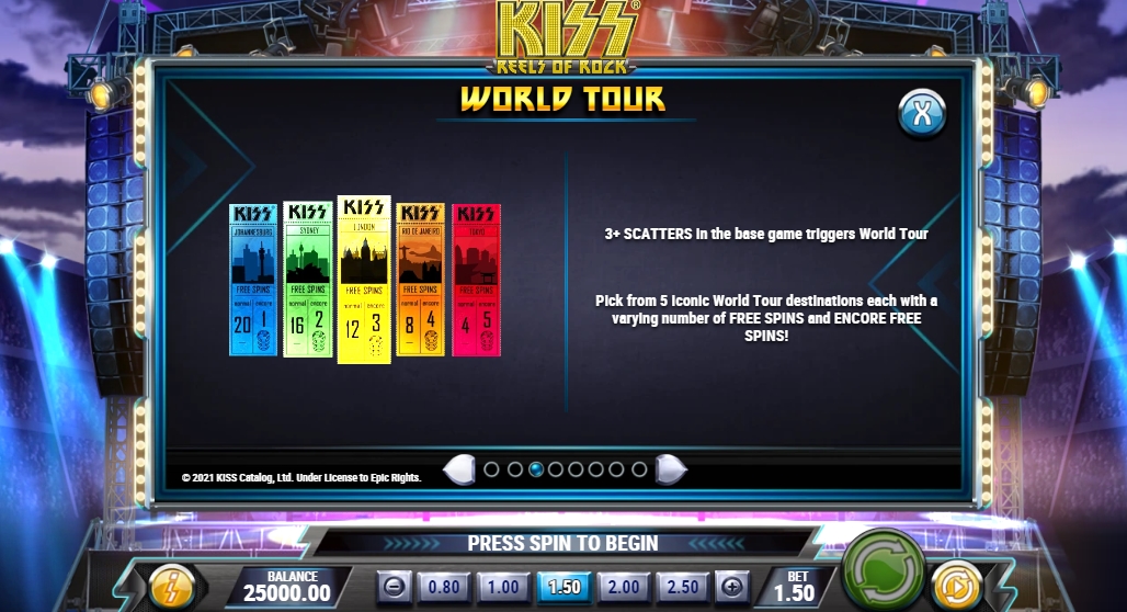 Бонусная игра в слоте KISS Reels of Rock