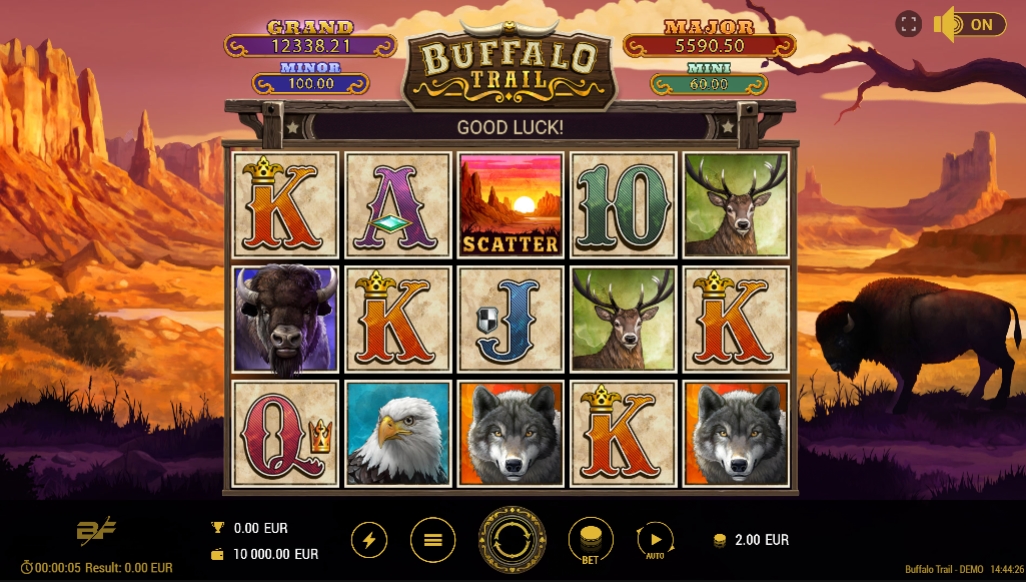 Интерфейс слота Buffalo Trail