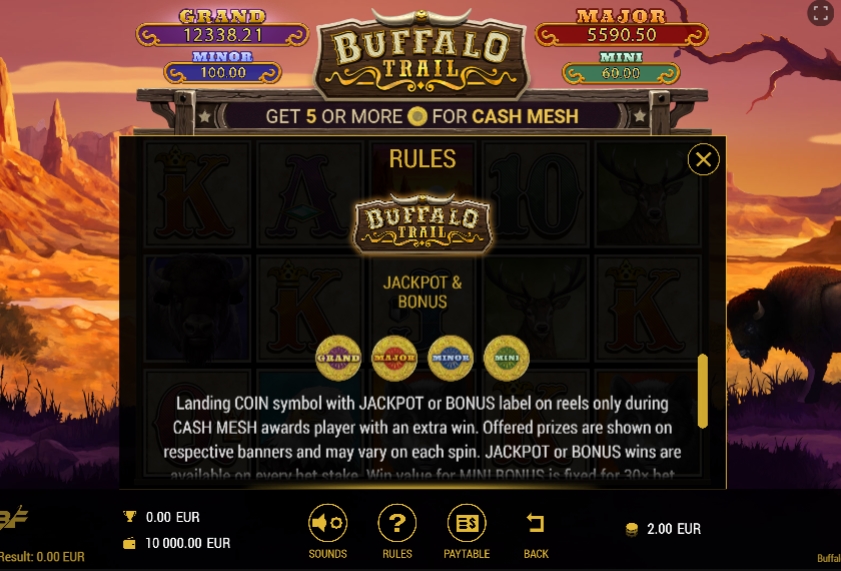 Бонусная игра в слоте Buffalo Trail