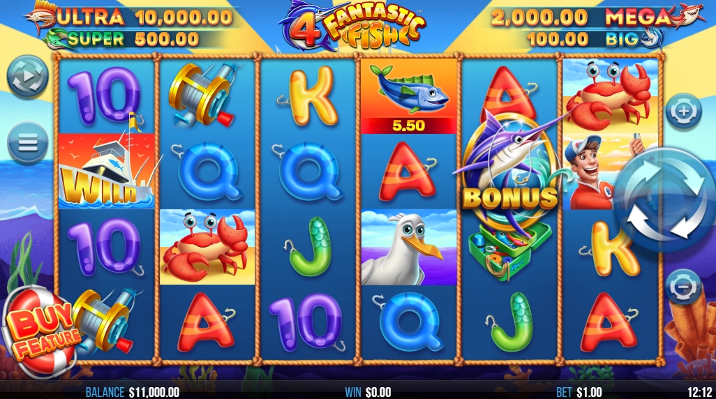 Интерфейс слота 4 Fantastic Fish