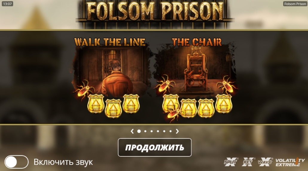 Интерфейс слота Folsom Prison