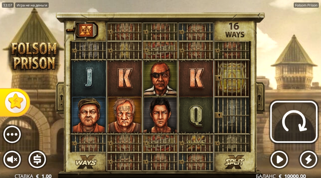 Интерфейс слота Folsom Prison
