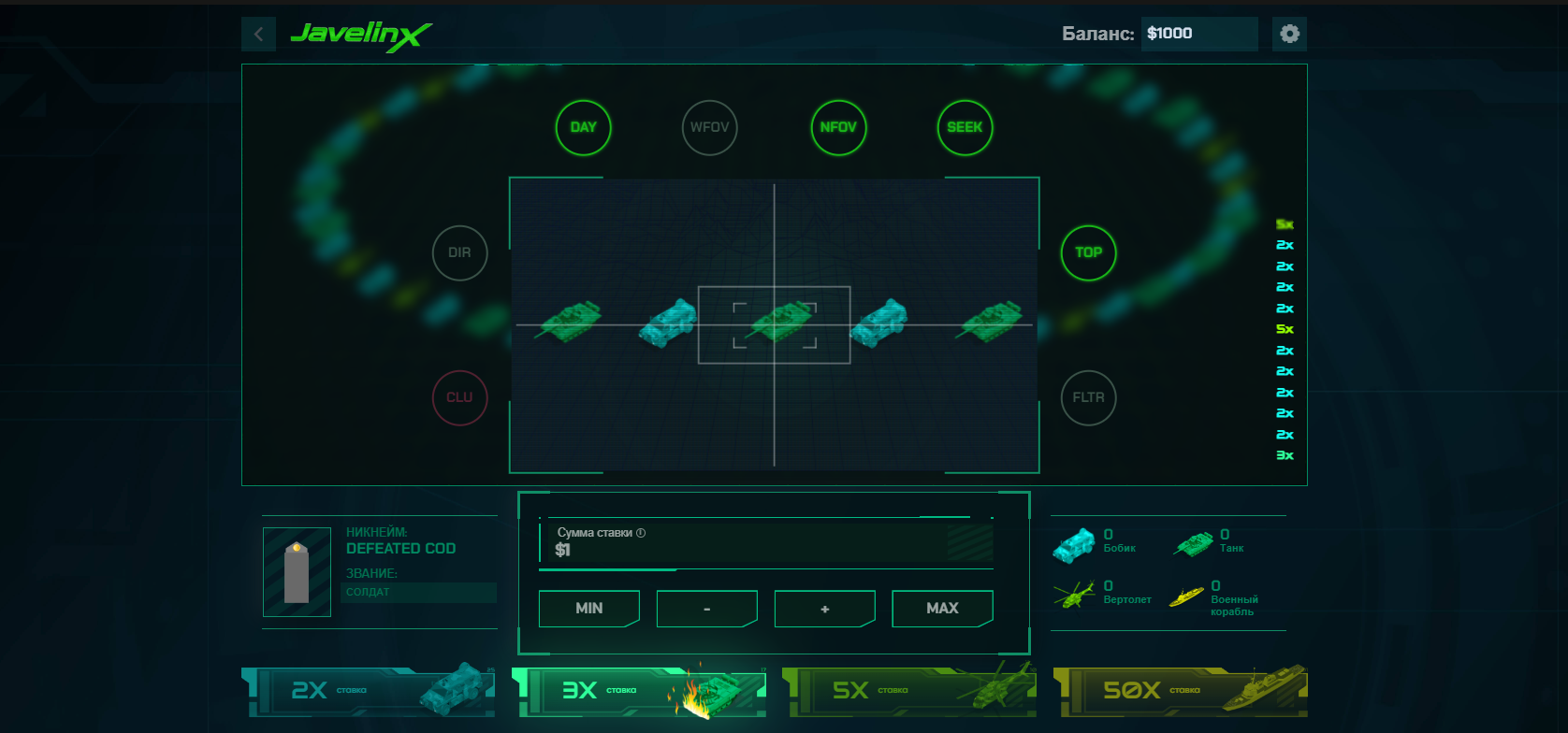интерфейс javelin x