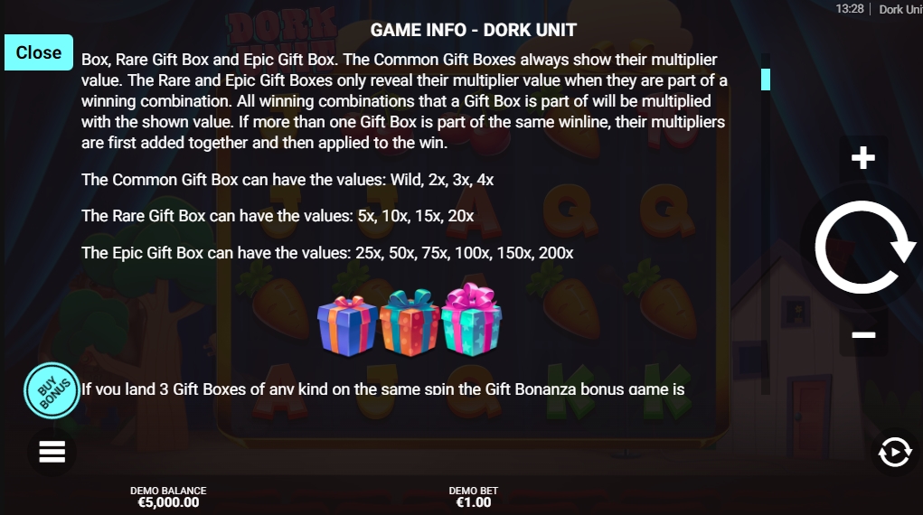 Фрибеты в слоте Dork Unit