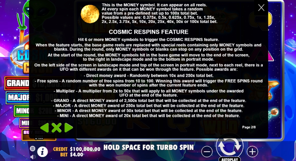 Специальный символ в слоте Cosmic Cash