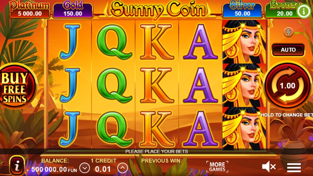 Интерфейс слота Sunny Coin: Hold The Spin