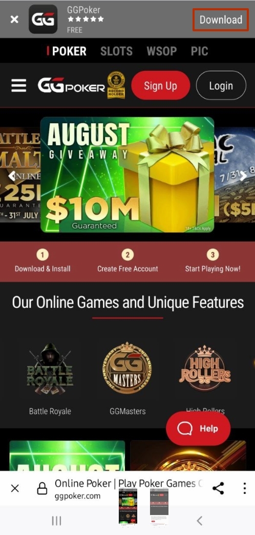 Скачать приложение GGPokerOK 