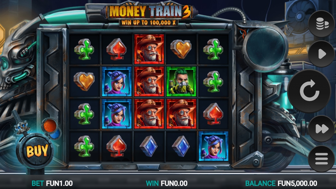 Интерфейс слота Money Train 3