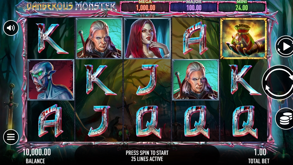 Интерфейс слота Dangerous Monster