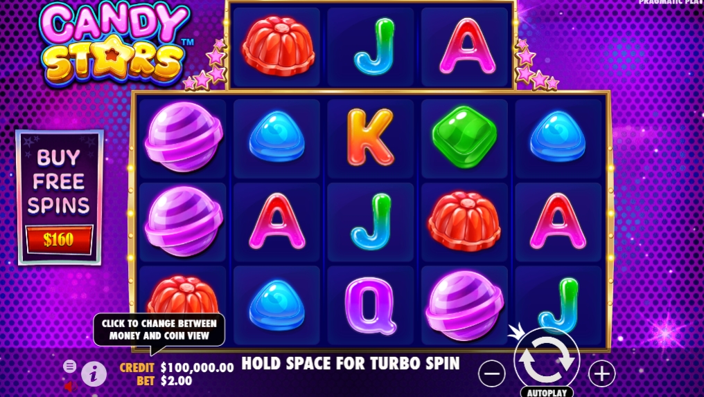 Интерфейс слота Candy Stars