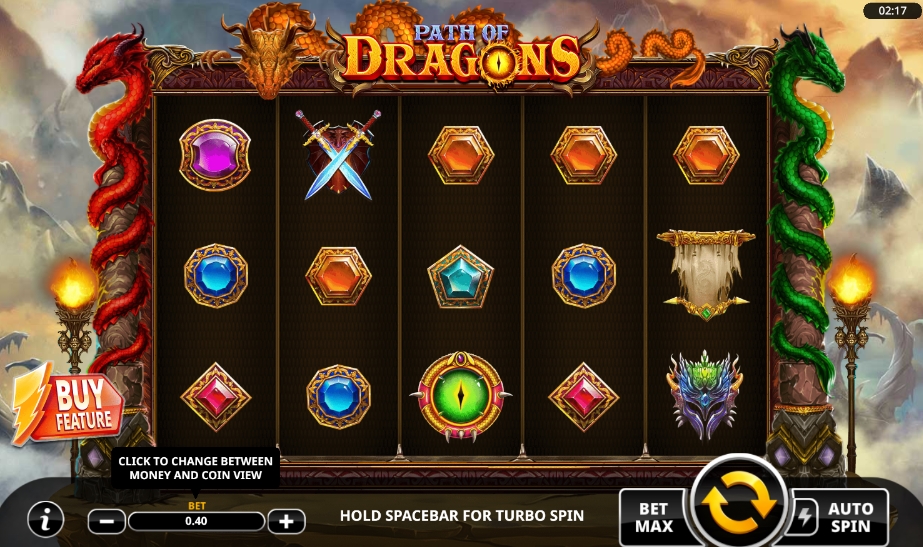 Интерфейс слота Path of Dragons